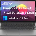 Lenovo ThinkBook 15 Gen 4 15.6 FHD Touchscreen (12th Gen Intel 10-Core i7-1255U， 16GB RAM， 512GB PCIe SSD， Narrow Bezel IPS) Business Laptop， Backlit KB， Fingerprint， Thunderbolt 4， Win 11 Pro