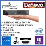 Lenovo ThinkCentre M93P Tiny  Business Desktop , Intel Core i7-4765T 4th Gen / 8GB RAM,/ 256GB SSD/ WINDOWS 10 Pro/MS OFFICE with Free wifi dongle (Refurbished)