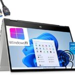 HP Pavilion x360 2-in-1 14 FHD Touchscreen Laptop Computer， Intel Quad-Core i5-1135G7 up to 4.2GHz (Beat i7-1065G7)， 8GB DDR4 RAM， 512GB PCIe SSD， WiFi 6， Silver， Windows 11， BROAG Extension Cable