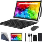 ZONKO 2 in 1 Tablet 10 inch 4G Phone Tablet with Dual Sim Slot， 4GB+64GB Storage(Support 512GB Expand)， Octa-Core Processor，13MP Camera， WiFi Android Tablet with Keyboard Mouse Stylus(Gray)