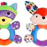 HAHA Baby Teething Rattle Toys， Infant Girl Boy Learning Toy Newborn Soft Handbell Grab Shaker Crinkle Squeaky Sensory Travel Accessories for 0 3 6 9 12 Months Old