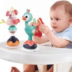 iPlay， iLearn Baby Rattles Set， Infant High Chair Toys W/ Suction Cup， Grab N Spin， Interactive Development Baby Tray Toy， Newborn Gifts for 6， 9， 12， 18， 24 Months， 1 2 Year Olds， Boys Girls Kids
