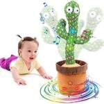 Emoin [Adjustable Volume Control] Dancing Cactus Toy Baby Toys 6 to 12 Month， Baby Toys Dancing Talking Cactus for Boys Girls Talking Cactus Toy Repeats What You Say Mimicking Cactus Toy for Babies