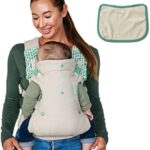 Infantino Flip 4-in-1 Nature & Nurture Convertible Carrier - 4 Positions， Adjustable Lumbar Waist Belt， Head Support， Ergonomic Seat， Padded Shoulder Straps， Dye-Free Fabric， Recycled Materials