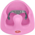 Nuby My Floor Seat， Soft Foam Cushion with Safety Harness and High Back Design， for Ages 4-12 Months， Pink