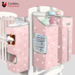 IBAEBE  3-in-1 Detachable Diaper Organizer Hanging Storage Bags for Crib Changing Table or Wall