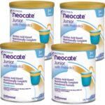 Neocate Junior - Powdered Hypoallergenic， Amino Acid-Based Toddler and Junior Formula - Unflavored - 14.1 Oz Can (Case of 4)