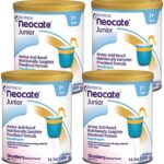 Neocate Junior - Powdered Hypoallergenic， Amino Acid-Based Toddler and Junior Formula - Strawberry - 14.1 Oz Can (Case of 4)