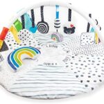 Sassy Stages STEM Developmental Play Gym， Sensory Tummy Time Activity Play Mat w/Built-in Instructions， Ultra Plush & Machine Washable Playmat for Babies & Toddlers