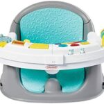 Infantino Music & Lights 3-in-1 Discovery Seat and Booster - Convertible Booster， Infant Activity Seat and Feeding Seat with Electronic Piano for Sensory Exploration， for Babies and Toddlers， Teal