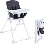 Pamo Babe High Chair for Baby and Toddlers， Foldable with Multiple Adjustable Backrest for Baby Infant and Toddler (Black)
