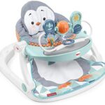 Fisher-Price Sit-Me-Up Floor Seat with Tray Penguin Island， animal-themed portable baby chair with snack tray and toys