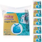 Nuby Diaper Disposable Bags， Fresh Baby Powder Scent，50 Count(pack of 6)