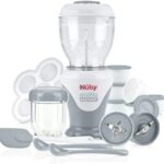 Nuby Mighty Blender with Cook Book， 22-Piece Baby Food Maker Set， Cool Gray