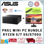 ASUS  PN51 Barebone Mini PC / AMD Ryzen 7 5700U / 5 5500U NUC for Office Media Study Win 10 Pro NUC