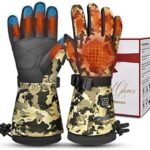 MADETEC Heated Gloves for Men Women， Winter Gloves Upgraded Rechargeable Battery， Waterproof & Double Windproof Electric Heated Gloves， Heated Camo Gloves for Ski Hunting Motorcycle Riding