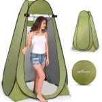 Pop Up Privacy Tent Instant Portable Outdoor Shower Tent， Camp Toilet， Changing Room， Rain Shelter with Window for Camping and Beach Easy Set Up， Foldable with Carry Bag Lightweight and Sturdy
