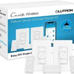 Lutron Caséta Deluxe Smart Dimmer Switch (2 Count) Kit with Caséta Smart Hub | Works with Alexa， Apple HomeKit， Ring， Google Assistant | P-BDG-PKG2W-A | White