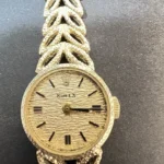 Vintage Rolex Ladies 14K Yellow Gold Bracelet Watch Manual Wind Italy Working