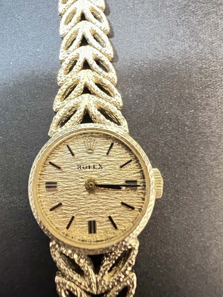 s-l960.webp Vintage Rolex Ladies 14K Yellow Gold Bracelet Watch Manual Wind Italy Working - Image 1