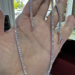 Genuine Lab Grown Diamond Tennis Necklace D VVS 11.00 Carat 14k Gold 16'' Inch