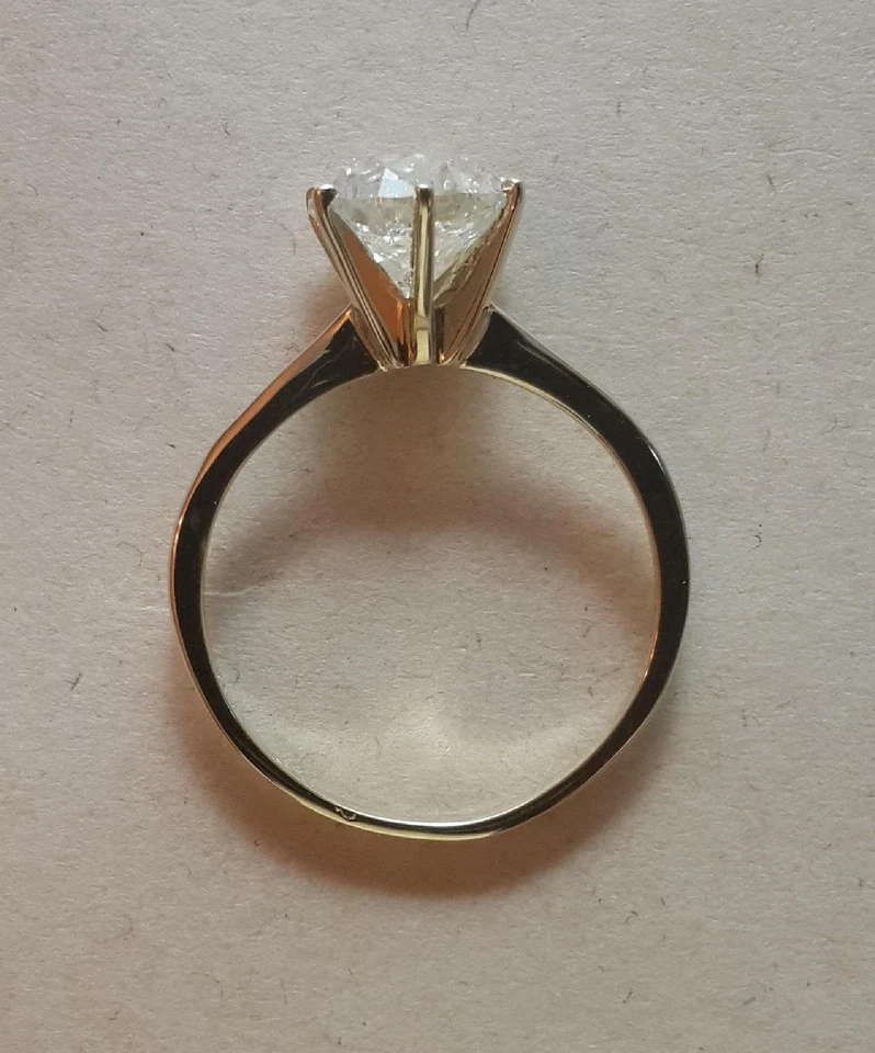 s-l960.webp 2 Ct Classic 6 Prong Round Cut Diamond Engagement Ring VS1 H Certified 18k - Image 1
