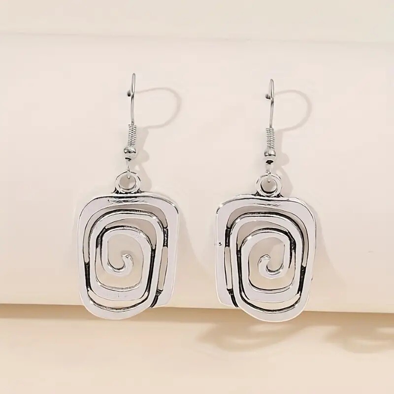 s-l1600 Elegant 925 Sterling Silver New Fashion Jewelry Charms Unique Spiral Earrings - Image 1