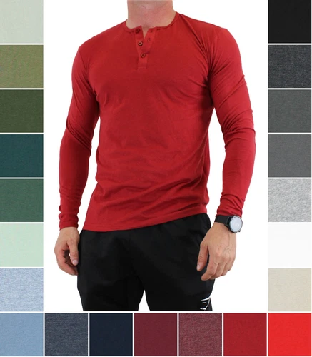 s-l500-188 True Classic Men's Shirt, Long Sleeve Henley Style Shirt MSRP $35 - Image 1