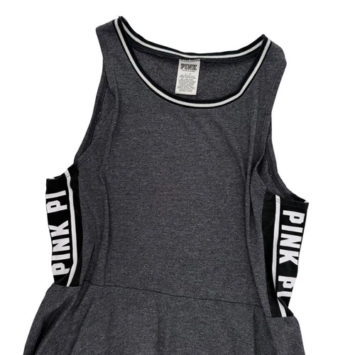 s-l500-223 PINK Victoria's Secret Gray Skater Dress Women's Size Large Logo Athleisure - Image 1