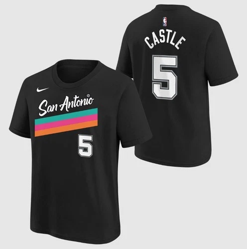 s-l500-309 Spurs 2025-2026 City Edition Name and Number 5 Castle T-Shirt - Black - Image 1
