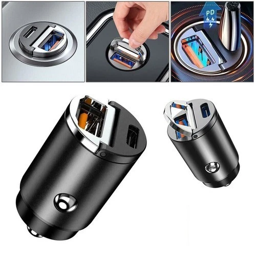 s-l500-323 Mini Dual USB Type-C PD Car Phone Charger Fast Charge Adapter Accessories - Image 1
