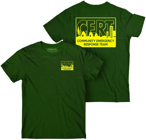 s-l500-352 CERT t-shirt forest grn Community Emergency Response Team t-shirt, Preparedness, - Image 1