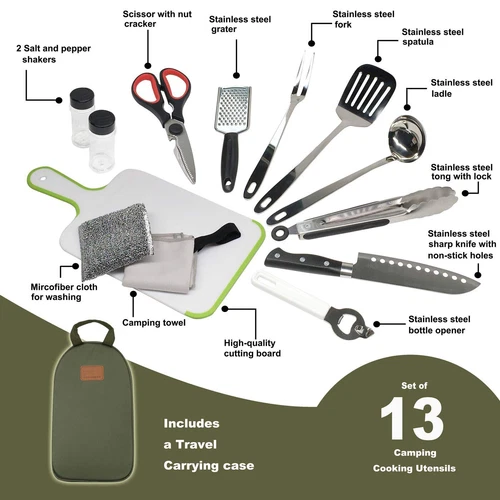 s-l500-420 Camping Cooking Utensils Set Kitchenware Cookware Equipment Out/Indoor Gear Kit - Image 1