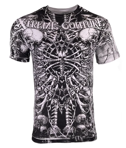 s-l500-76 Xtreme Couture By Affliction Men's T-Shirt CATACOMBS White Skull Biker S-5XL - Image 1